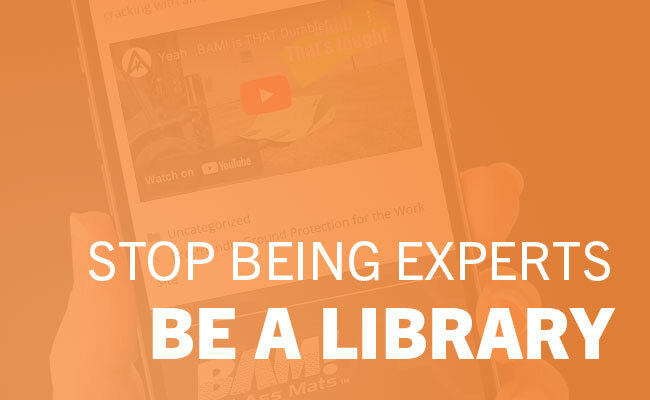stop being an expert. be a library